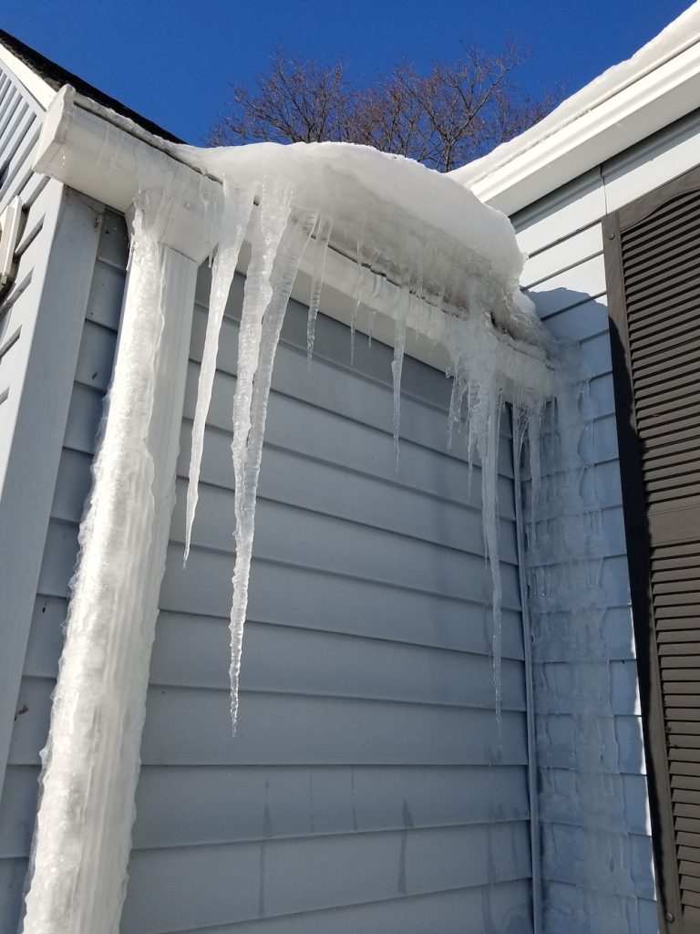ice build up on residential roof in boise